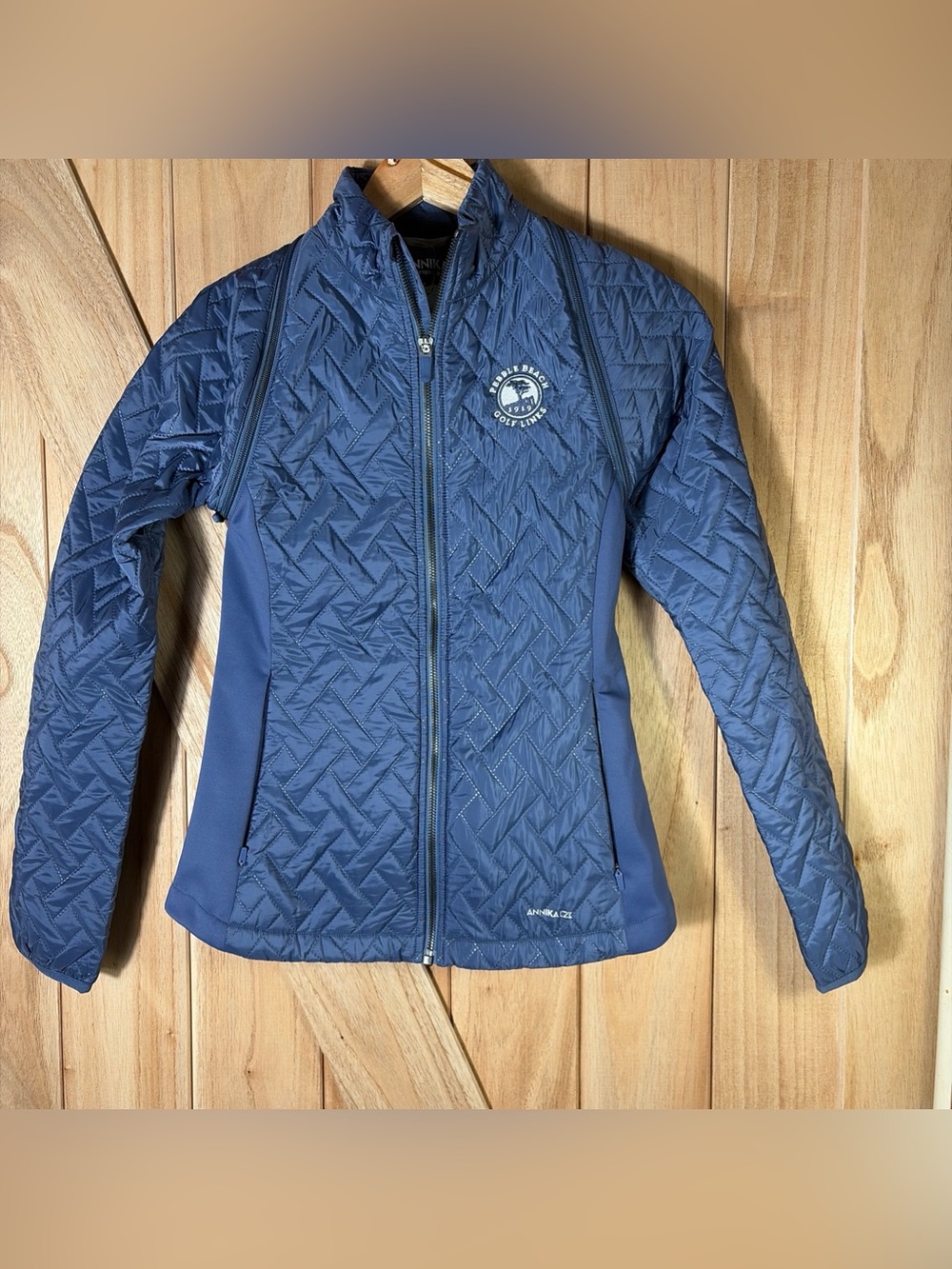 Annika Cutter Buck Pebble Beach Golf Links Quilted Jacket Womens XS Blue